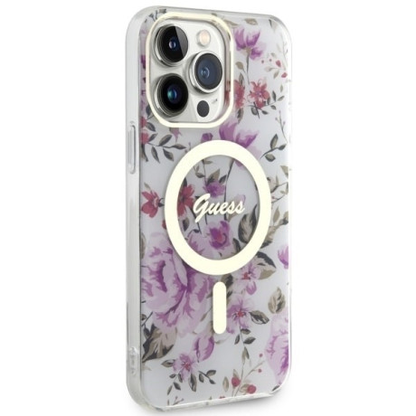 Оригинальный чехол Guess Flower MagSafe для iPhone 14 Pro Max - Flower