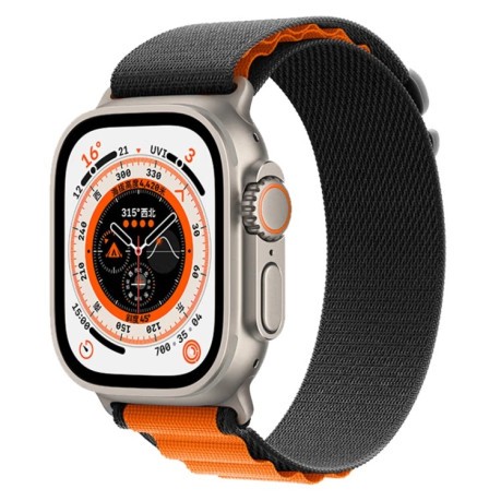 Ремешок Nylon Loop для Apple Watch Ultra 49mm - черно-оранжевый