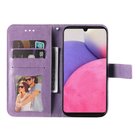 Чехол-книжка 7-petal Flowers Embossing для Samsung Galaxy A33 5G - фиолетовый