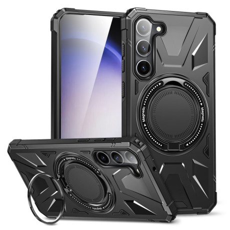 Протиударний чохол HTM MagSafe Magnetic Shockproof Phone Case with Ring Holder на Samsung Galaxy S24 5G - чорний