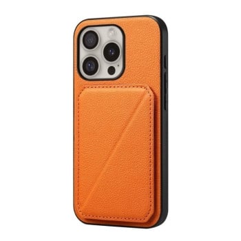 Чохол D04 Calf Texture Dual Card Slot Holder для iPhone 16 Pro Max - помаранчевий