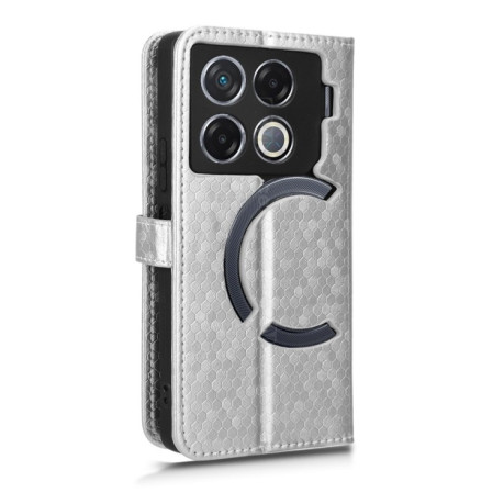 Чехол-книжка Honeycomb Dot для Infinix GT 20 Pro - серебристый