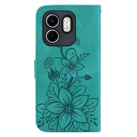 Чехол-книжка Lily Embossed Leather для Infinix Hot 50i / Smart 9 - зеленый