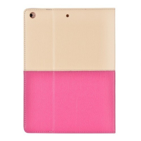 Кожаный Чехол Double Color Beige пурпурно-красный для iPad Air