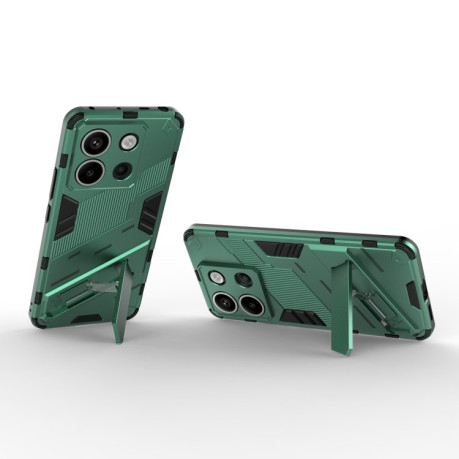 Противоударный чехол Punk Armor для Xiaomi Redmi Note 13 Pro+ - зеленый