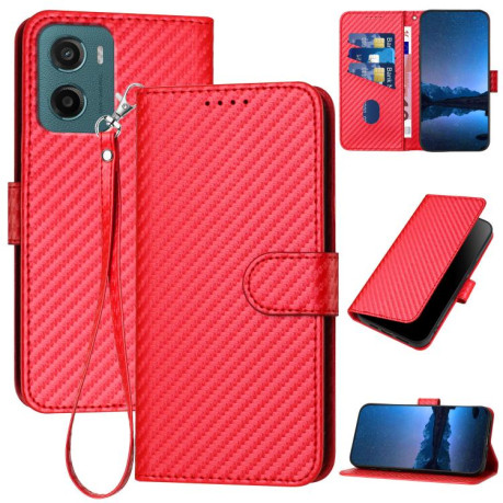 Чохол-книжка Carbon Fiber Texture на Motorola Moto G05 - червоний