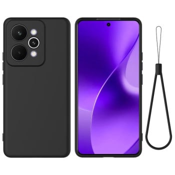 Силиконовый чехол Solid Color Liquid Silicone на Realme 15 Pro 5G — чёрный