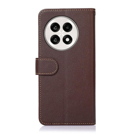 Чехол-книжка KHAZNEH Litchi Texture для OnePlus 13R/Ace 5/Ace 5 Pro - коричневый