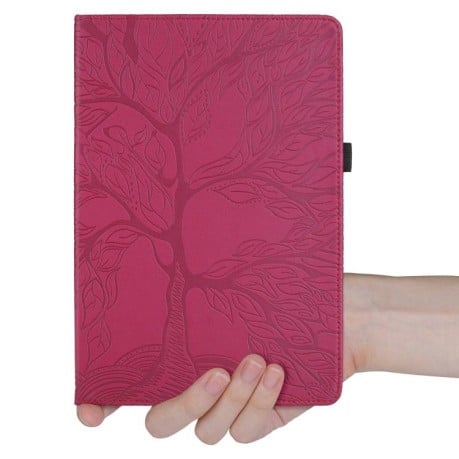Чехол-книжка Tree Life Embossed Rotation Leather на Xiaomi Redmi Pad 2 SE 9.7 2026 — красный