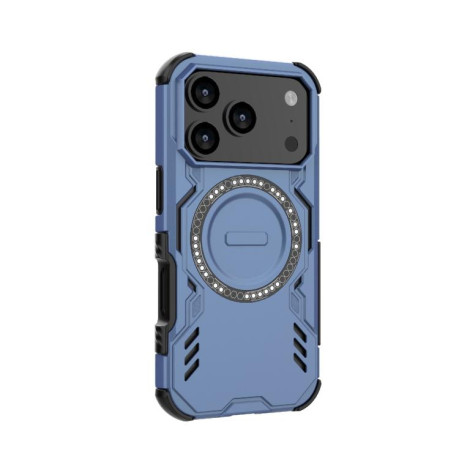 Противоударный чехол Butterfly Armor MagSafe Magnetic Ring Shockproo для iPhone 17 Pro - синий