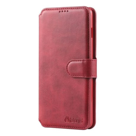 Чехол- книжка Calf Pattern Magnetic Buckle на Samsung Galaxy S10+ / S10 Plus- красный