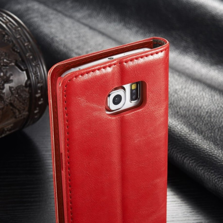 Шкіряний чохол-книжка CaseMe 003 Series на Galaxy S7 Edge - червоний