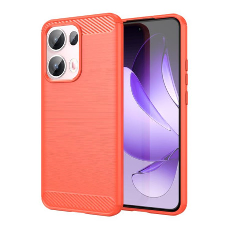 Протиударний чохол Brushed Texture Carbon Fiber на OPPO Reno13 Pro Global - червоний