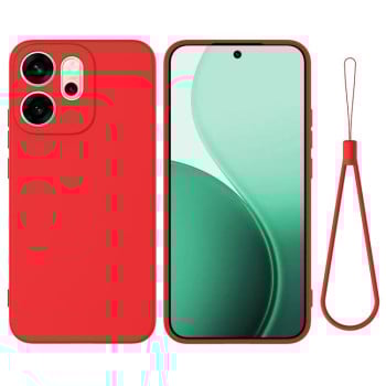 Силиконовый чехол Solid Color Liquid Silicone на OPPO Reno 14F/FS Global - красный