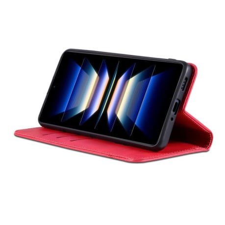 Чехол-книжка AZNS с фактурой Calf на Samsung Galaxy S25 FE 5G - красный