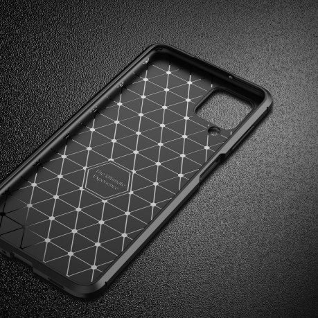 Ударозащитный чехол HMC Carbon Fiber Texture на Samsung Galaxy A12/M12 - черный