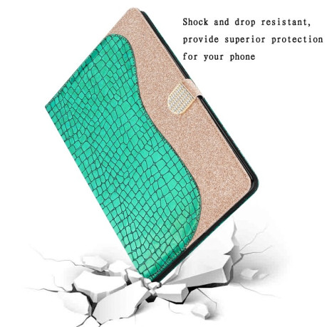Чехол-книжка Glitter Stitching Crocodile для iPad Mini 4 / 3 / 2 / 1 - зеленый