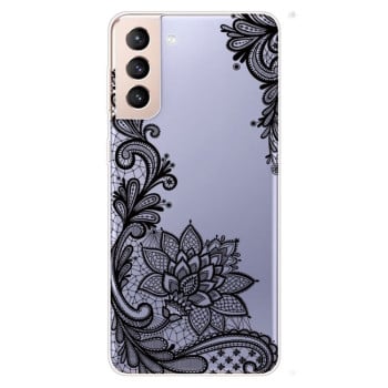 Чехол Painted Pattern для Samsung Galaxy S22 5G - Black Rose