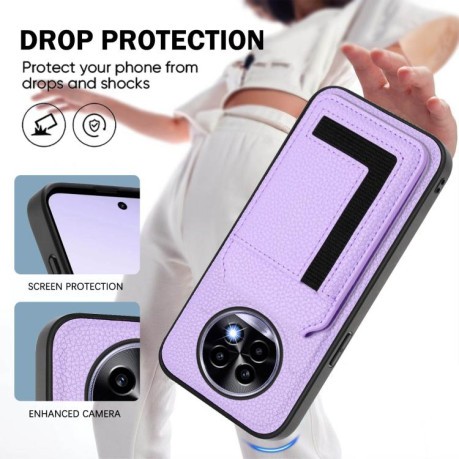 Чохол CX01 Detachable Magsafe Magnetic Card Bag для Realme 13 Pro / 13 Pro+ - фіолетовий