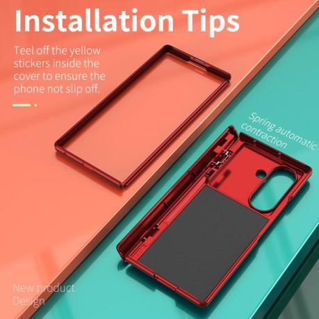 Чехол Sliding Window Hinge на Samsung Galaxy Fold 7 5G - красный