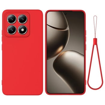 Силиконовый чехол Solid Color Liquid Silicone на Xiaomi 14T Pro - красный