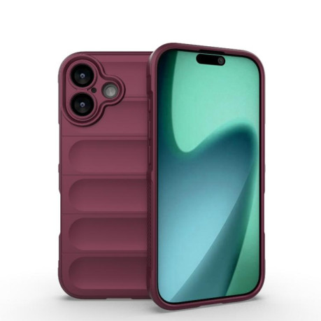 Силиконовый чехол Magic Flannel для iPhone 17 - винно-красный