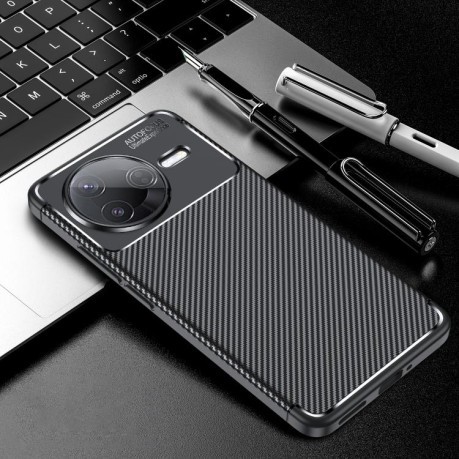 Ударозащитный чехол HMC Carbon Fiber Texture на Xiaomi Poco F7 Pro 5G - черный
