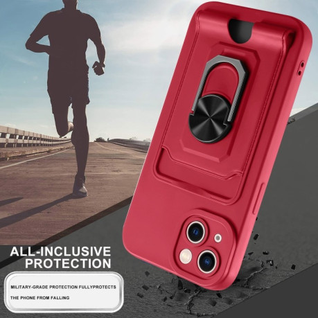 Противоударный чехол Ring Kickstand для iPhone 14 Pro Max - розовый