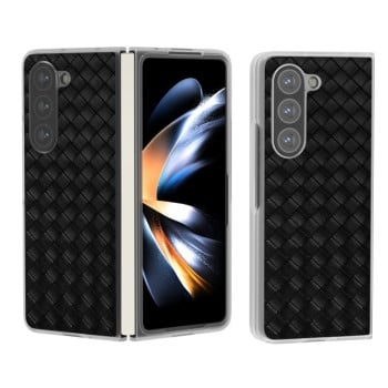 Противоударный чехол Woven Texture Frosted Translucent Frame для Samsung Galaxy  Fold 6 5G - черный