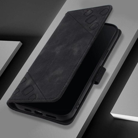 Чехол-книжка Skin-feel Embossed для на Samsung Galaxy M16 5G  - черный