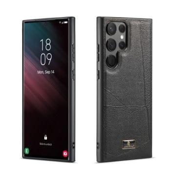 Протиударний чохол Fierre Shann Leather для Samsung Galaxy S23 Ultra 5G - Ox Tendon Black