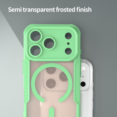 Противоударный чехол Armor Glaze MagSafe Magnetic для iPhone 17 Pro - зеленый