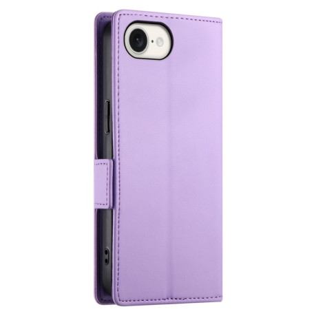 Чехол-книжка Side Buckle Magnetic Frosted Leather для iPhone 16e - фиолетовый