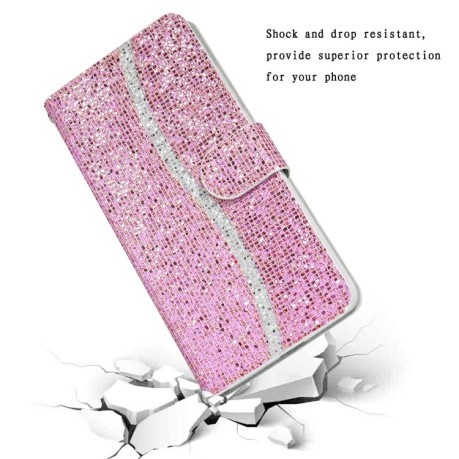 Чохол-книжка Glitter Powder для Samsung Galaxy A03s - рожевий