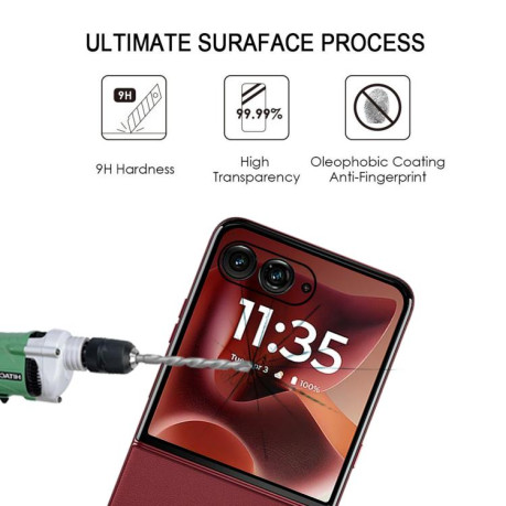 Захисне 3D-вигнуте скло Edge Glue HD із гартованого скла на Motorola Razr 60 Ultra - чорне