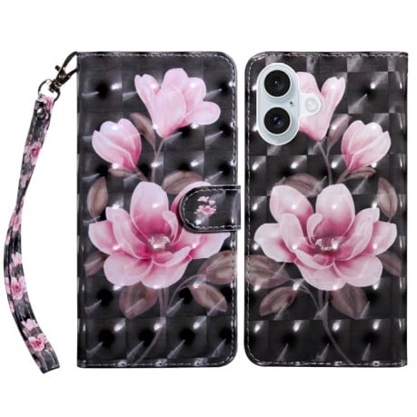 Чехол-книжка 3D Painting для  iPhone 16 Plus - Flower
