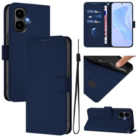 Чехол-книжка с мягким покрытием (Skin Feel) со шнурком на Infinix Smart 10 4G - синий