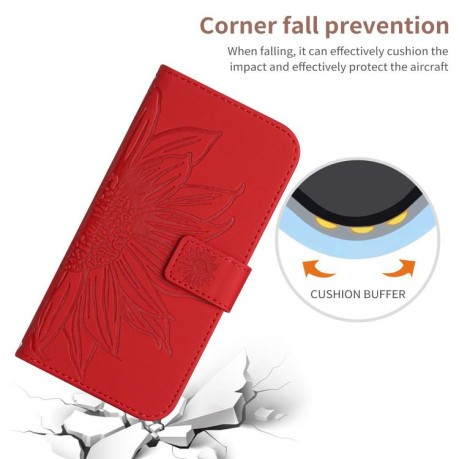 Чехол-книжка Skin Feel Sun Flower для Motorola Edge 60 5G - красный