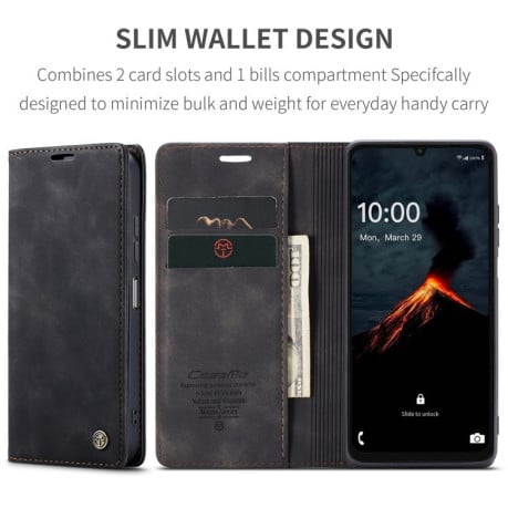 Чехол-книжка CaseMe-013 многофункциональный с кармашком на карт на Samsung Galaxy A07/A06 - черный