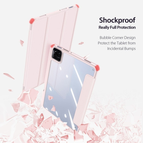 Противоударный чехол-книжка DUX DUCIS TOBY Series Antiskid Leather для Xiaomi Pad 7 / 7 Pro - розовый