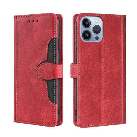 Чехол-книжка Stitching Skin Feel для iPhone 14 Pro Max - красный