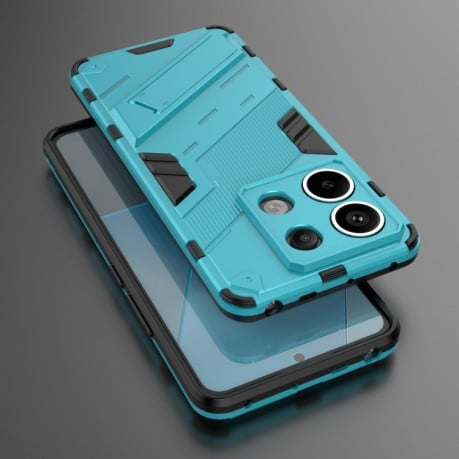 Противоударный чехол Punk Armor для Xiaomi Redmi Note 13 Pro+ - синий