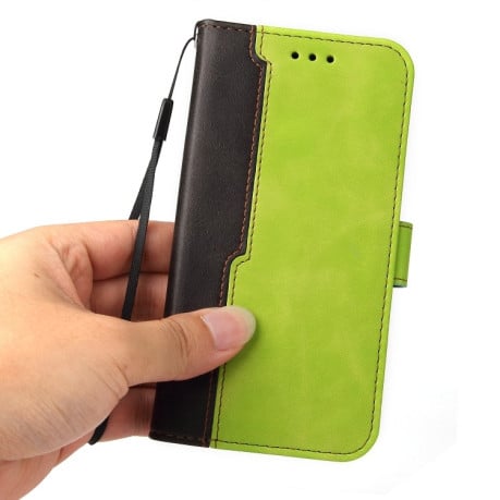 Чехол-книжка Business Stitching-Color для Realme 9 Pro Plus - зелений