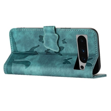 Чохол-книжка Cat Embossing Pattern на Google Pixel 8 Pro - блакитний