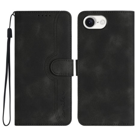 Чехол-книжка Skin Feel Heart Amile для iPhone 16e - черный