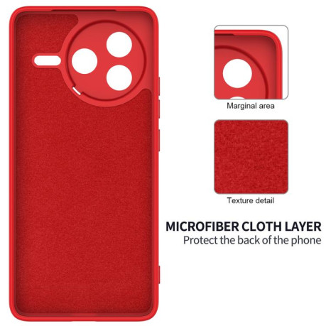 Силиконовый чехол Solid Color Liquid Silicone на Xiaomi Poco F7 Pro - красный