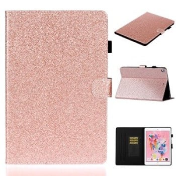 Чехол-книжка Varnish Glitter Powder на iPad 9/8/7 10.2 (2019/2020/2021) / Аир 3 2019 / Pro 10.5 - розовое золото