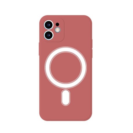 Противоударный чехол Silicone Full Coverage (Magsafe) для iPhone 12 Pro Max - красный