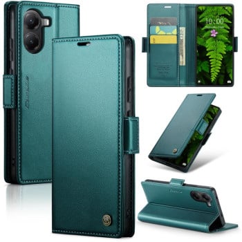 Чохол-книжка CaseMe 023 Butterfly Buckle Litchi Texture RFID Anti-theft Leather для Xiaomi Poco X7 Pro - зелений