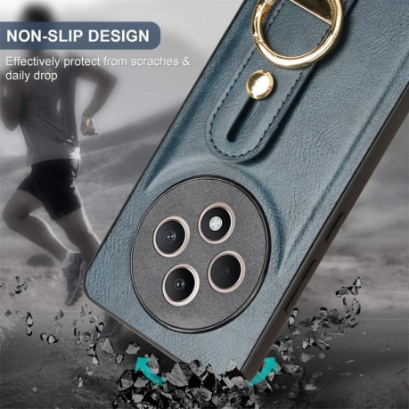 Протиударний чохол Wristband Leather Back для OPPO Reno12 F/12 FS 5G - синій